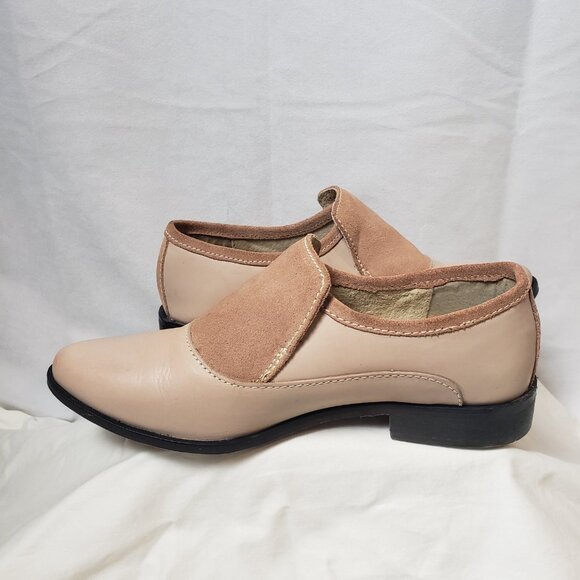 Free People Brady Slip On Loafers Leather Two Tone Tan Ladies Size 37/6.5 - Picture 4 of 13
